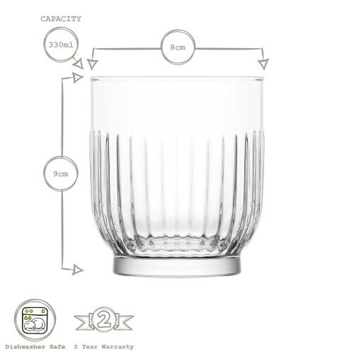 6er-Set Gläser 300 ml, dickes Glas für Getränke 2