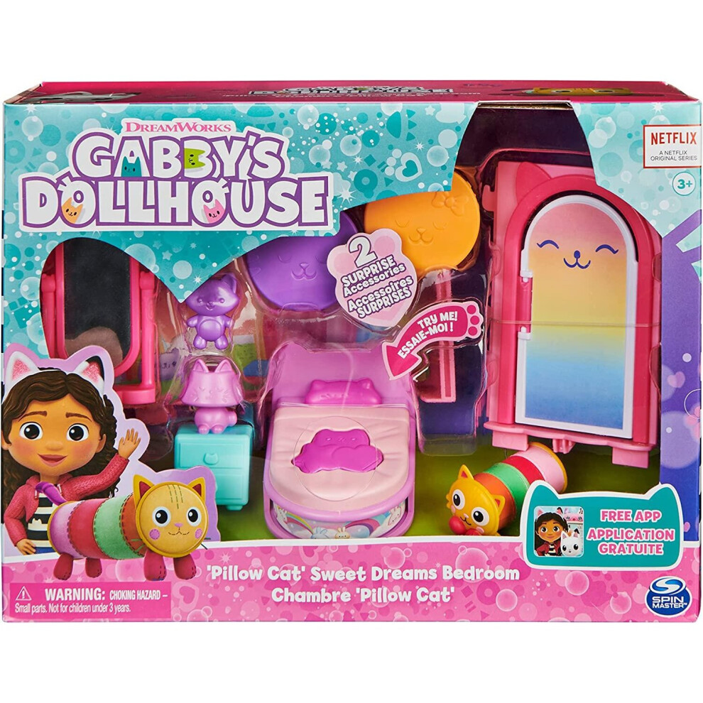Spinmaster, Inc. Gabby?S Dollhouse, Sweet Dreams Bedroom With Pillow Cat Figure