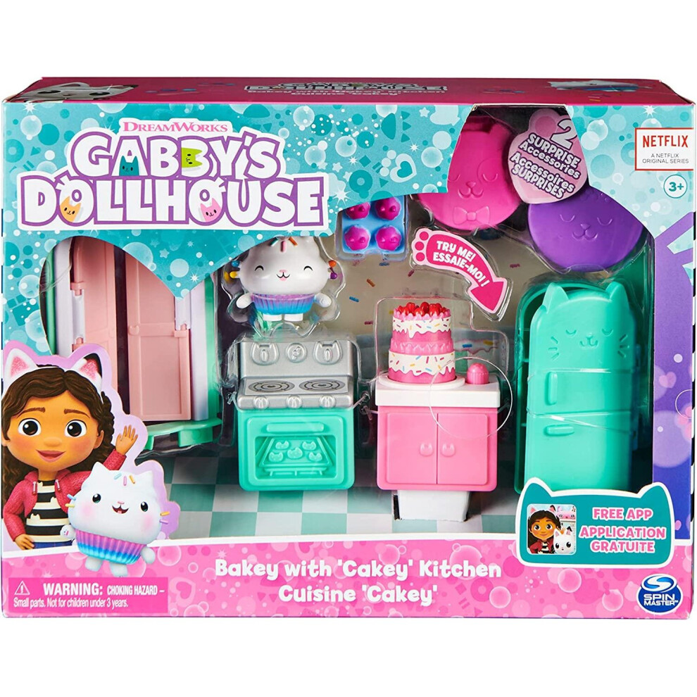 Gabby?s Dollhouse Bakery with Cakey Kitchen With Figure