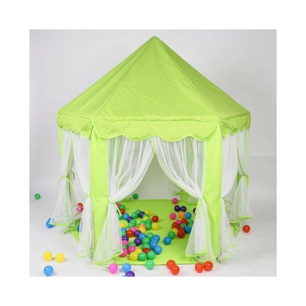 (GREEN TENT) New Kids Tent Fairy Princess Hexagon Play House