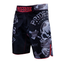 (XS - 30") PRIDE OR DIE MMA BLACK "RAW TRAINING" URBAN FIGHT SHORTS