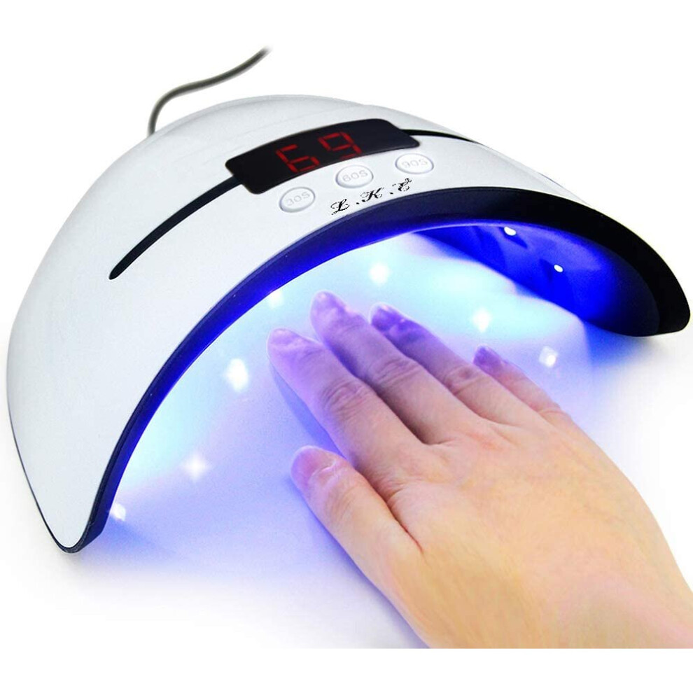 LED UV Nail Lamps for Gel Nail Polish Nail Dryer Curing Lamp with 3 Timers Auto Sensor LED Digital Display USB Plug Carry Convenient