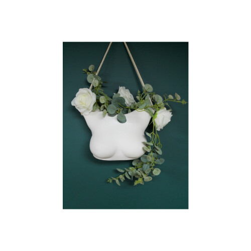 Contemporary Modern Hanging Ceramic Bust Wall Planter 2