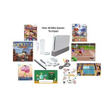Nintendo Wii Play Console & Mario Vs Sonic Olympics Games Carnival Funfair Brain train - Refurbished