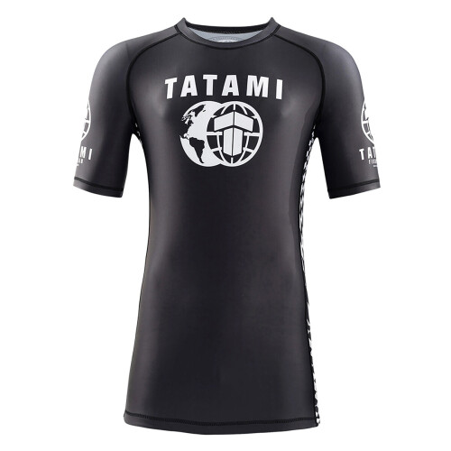 (Small) Tatami Mens Black Raid Short Sleeve Rash Guard