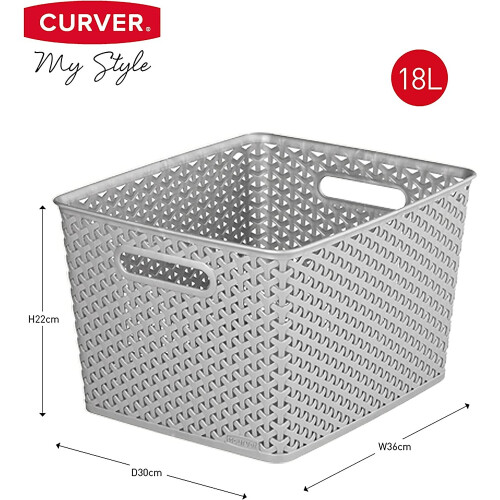 Curver CURVER My Style 3 x 18 Litre - Large Grey 2