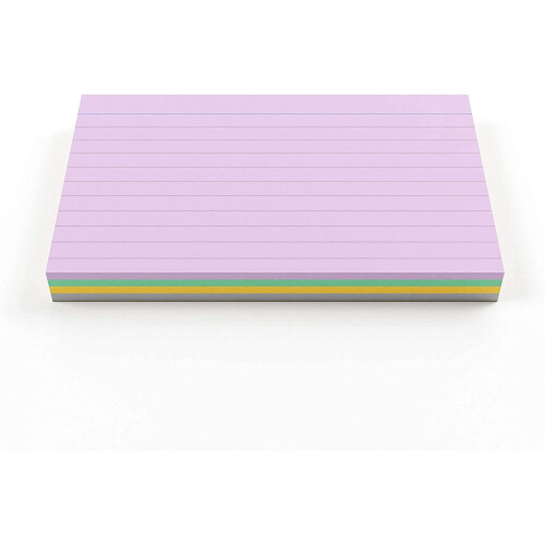 Luxpad Revision 5x3" Flash Cards - Lined (100 Cards) Assorted Colours 2