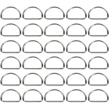 Ymwave 30Pcs Metal D Ring 32mm Non Welded Durable D Ring for Bag Webbing Strap Backpack DIY Craft Accessories,Silver