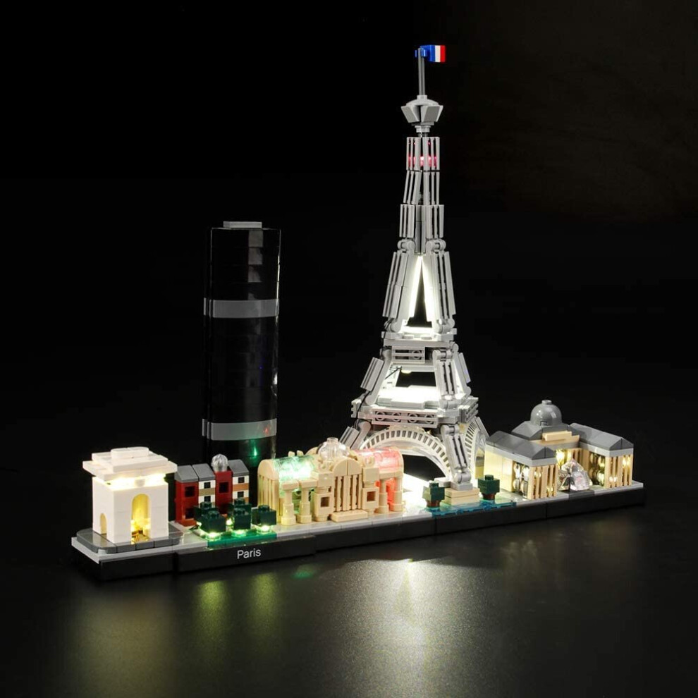 Geament Led For (Architecture Paris With Eiffel Tower) Building Blocks Set - Compatible With 21044 Lego Skyline Building Model (Lego Set Not Light