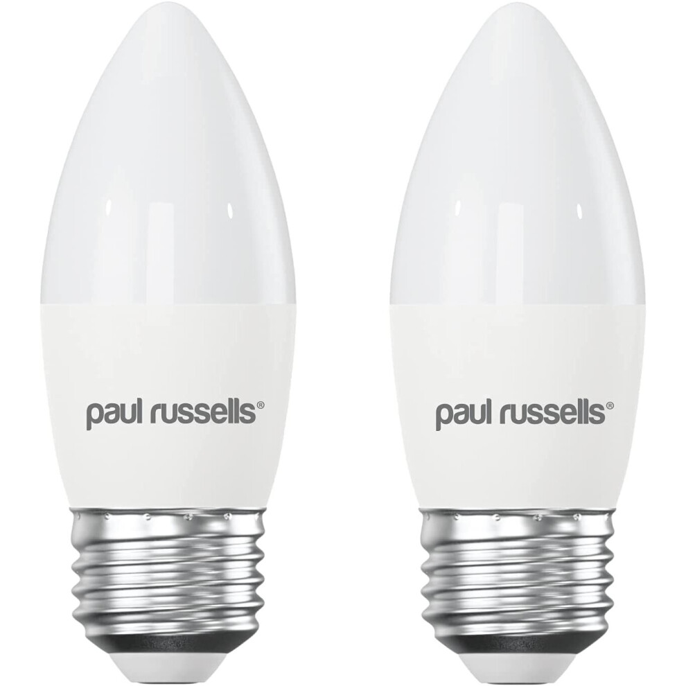 paul russells LED Light Bulbs Edison Screw E27, 25w Incandescent Bulb Equivalent, 3W 250LM LED Bulbs, 2700K Warm White, Classic Frosted C37 ES Candle