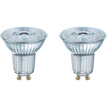 Osram LED Base PAR16 reflector Lamp, with GU10 socket, not dimmable, 3.6 W Replaces 50 watts, 36 ° beam angle, Warm White - 2700 Kelvin, 2-pack