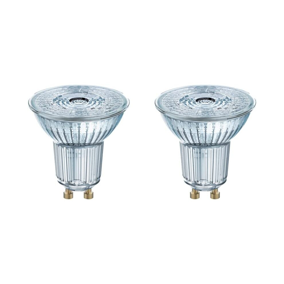 Osram Led Base Par16 Reflector Lamp, With Gu10 Socket, Not Dimmable, 3.6 W Replaces 50 Watts, 36 ° Beam Angle, Warm - 2700 Kelvin, 2-Pack White