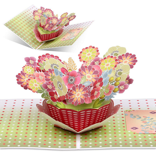 Handmade 3D Floral Pop-Up Greeting Card With Note & Envelope - Thoughtful Gift For Anniversary, Valentine's Day, Mother's Day, Teacher Appreciation - View #10