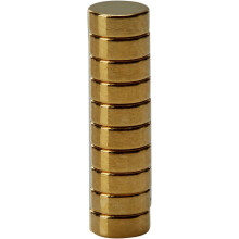 Magnet Expert? 4mm dia x 1.5mm thick Gold Plated Therapy Magnet - Dimple On North Face - 0.36kg Pull ( Pack of 10 )