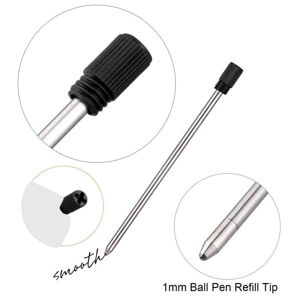 10 x 2.75" Black Ballpoint Pen Refills for Swarovski Pens, 7cm Black Ink Refills Compatible with Swarovski Crystal Element and Diamond Crystal Stylus