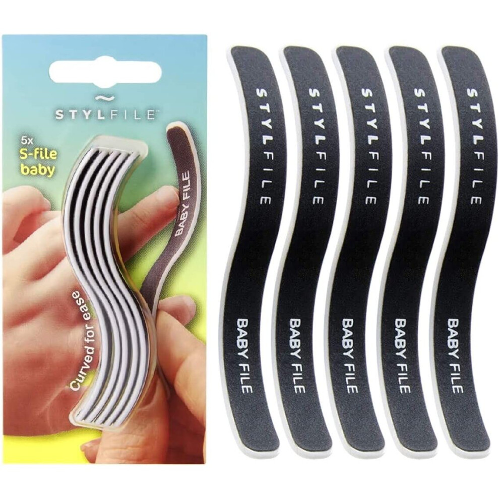 Baby S-File Curved Nail File For New-Born Babies, Infants, Toddlers - Nails Emery Board Manicure Nail File Newborn For Finger Thumb Toe Stylfile