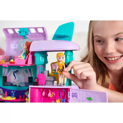 Polly Pocket Flying Fabulous Jet Travel Adventures Playset 40 Pieces On ...