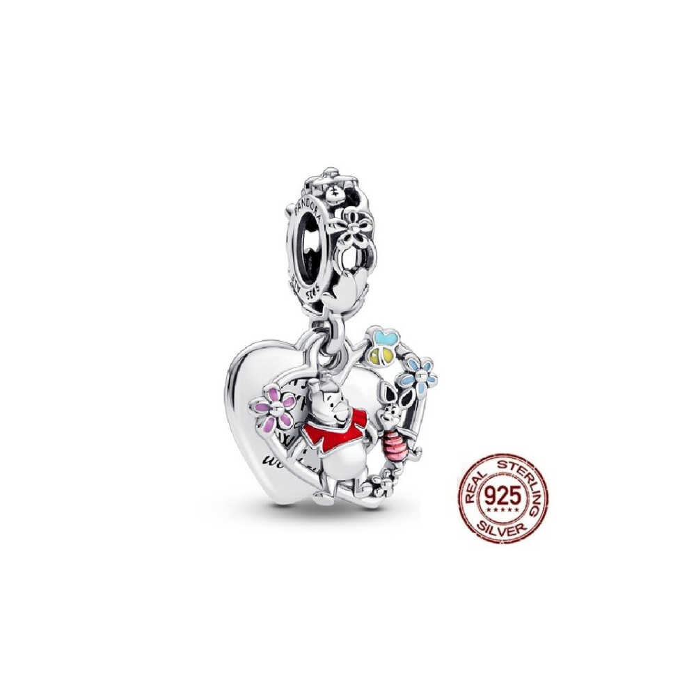 (D) Pre-Autumn 925 Sterling Silver Bead Winnie the Pooh Charm Dangle Fit Original Pandora Bracelet