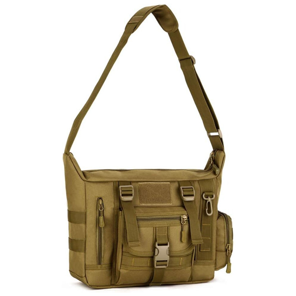 Messenger Bag, Tactical Crossbody Bag Molle Large Waterproof Laptop Pack Casual Military Shoulder Bag Green