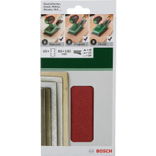 Bosch Home and Garden 2609256A86 10-Piece Sanding Sheet Set for Orbital Sanders 93 x 185, 4 x 60 4 x 120 2 x 180