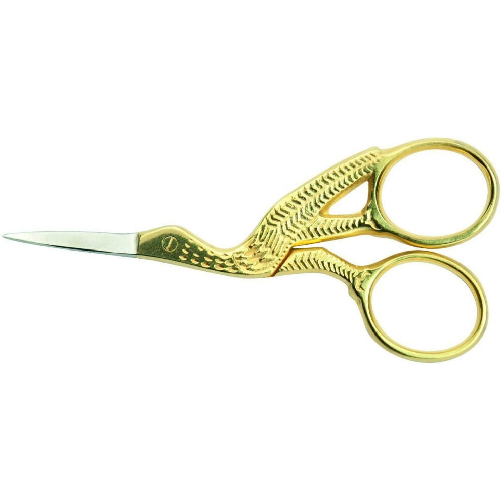 Gilt Stork Embroidery Scissors (9Cm/3.5'') 5014765201553
