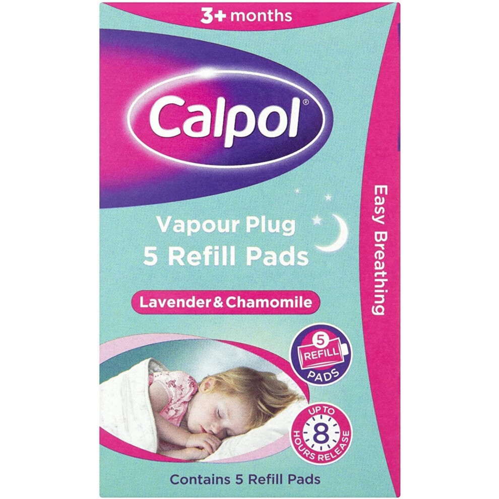 3 X Calpol Vapour Plug Refill Pads Lavender & Chamomile 3+ Months, Pack of 5