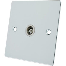 Alliance Electrical FPC1GTVWH Polished Chrome Flat TV White Insert-1 Gang Coaxial Female Socket, 240 V