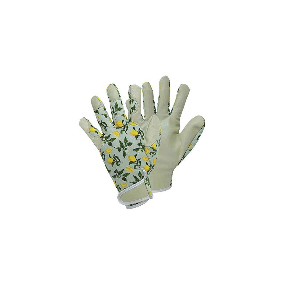 Smart Garden Sicilian Lemon Gardening Gloves Medium Size 8 For Pruning, Planting And Weeding