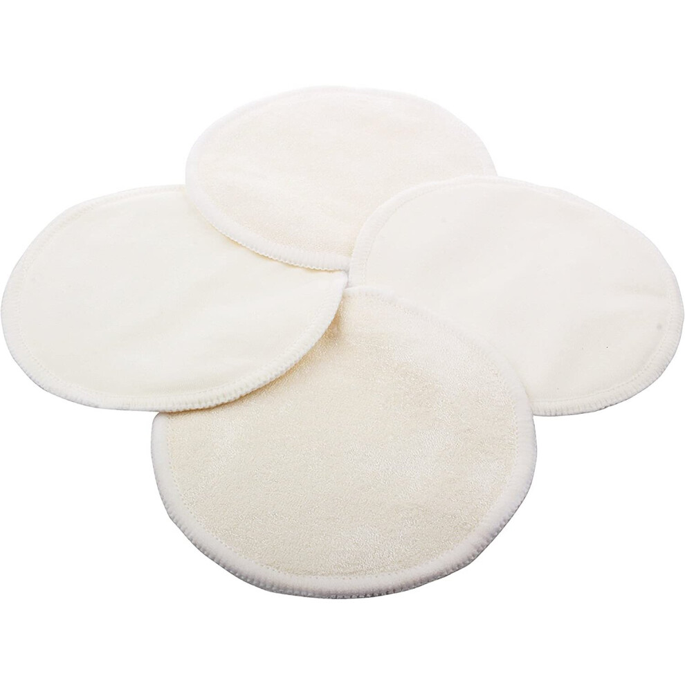 Ana Wiz Washable Bamboo Breast Pads (Pack of 4, Natural Pack)