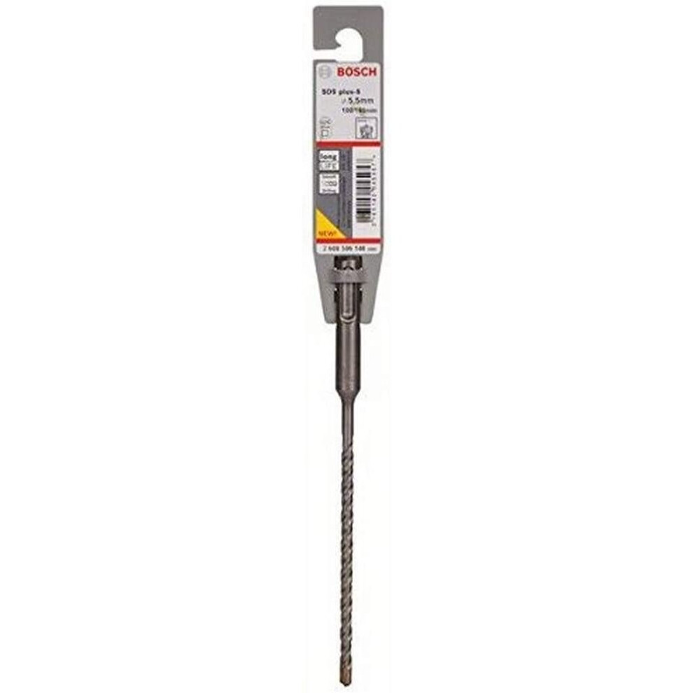Bosch 2608596146 Sds-Plus-5 Masonry Drill Bit, 5.5Mm X 100Mm X 165Mm, Grey