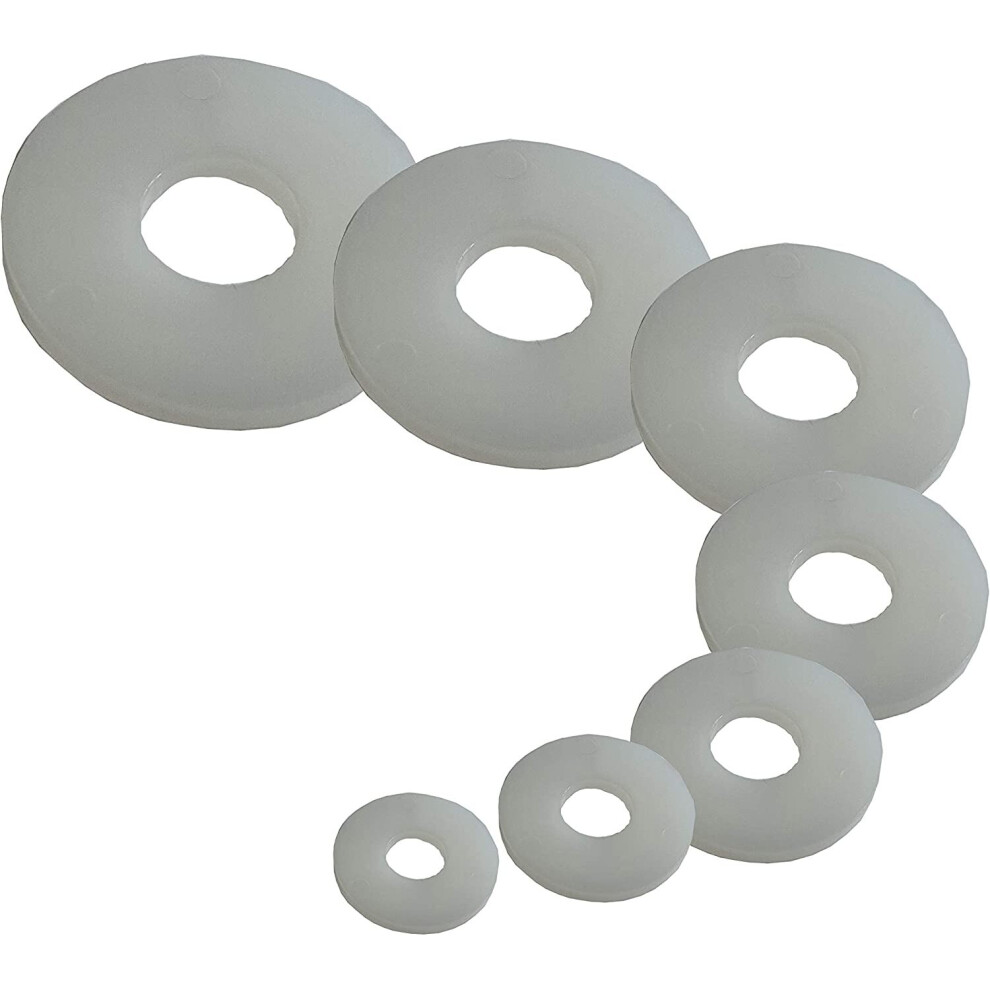 Nylon White Penny Washers Plastic M6 M8 M10 M12 (10, M10 X 30) 5060564606815