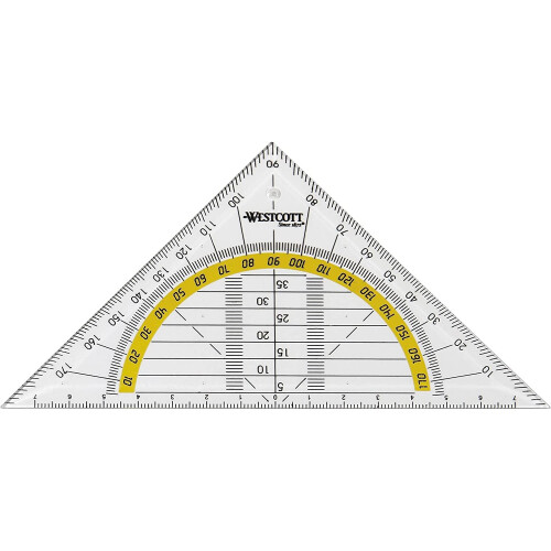 Westcott Set Square, Plastic, 14?cm, Transparent,?Other Styles Available 1 Items 14 cm/ohne Griff