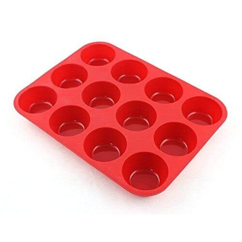 WARESHARK 12x Large Muffin Cupcake Yorkshire Pudding Silicone Bakeware Baking Mould Tray