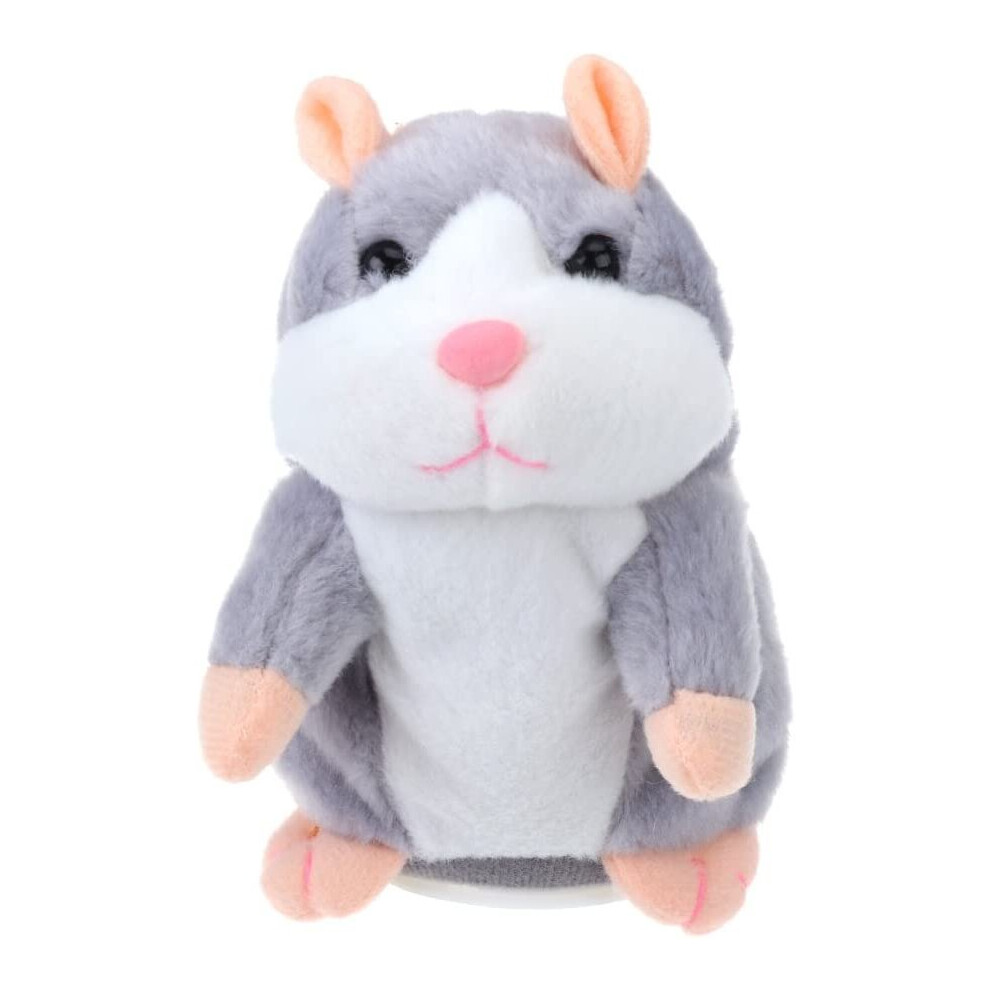 Toyvian Talking Hamster Funny Plush Toy Repeats Mimicry Pet Toy Electronic Record Stuffed Animal Interactive Toy for Kids Early Learning Gift Grey on OnBuy