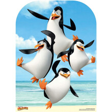 Star Cutouts Ltd SC1223 SSC1223 Star Madagascar l Cardboard Cutout Stand-in l Penguins Skipper, Kowalski, Rico, and Private, l Birthday Supplies