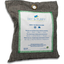 Dry & Purify ? Car Dehumidifier Deodorizer. Bamboo Reusable Air Purifier Bag. Also for Home - 500g