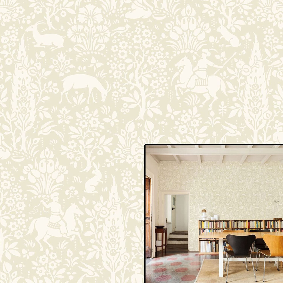 Crown Wallcoverings Woodland Wallpaper M1165 Full Roll Cream