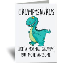 60 Second Makeover Grumpysaurus Greeting Card Grumpy Dinosaur Fathers Day Funny Birthday