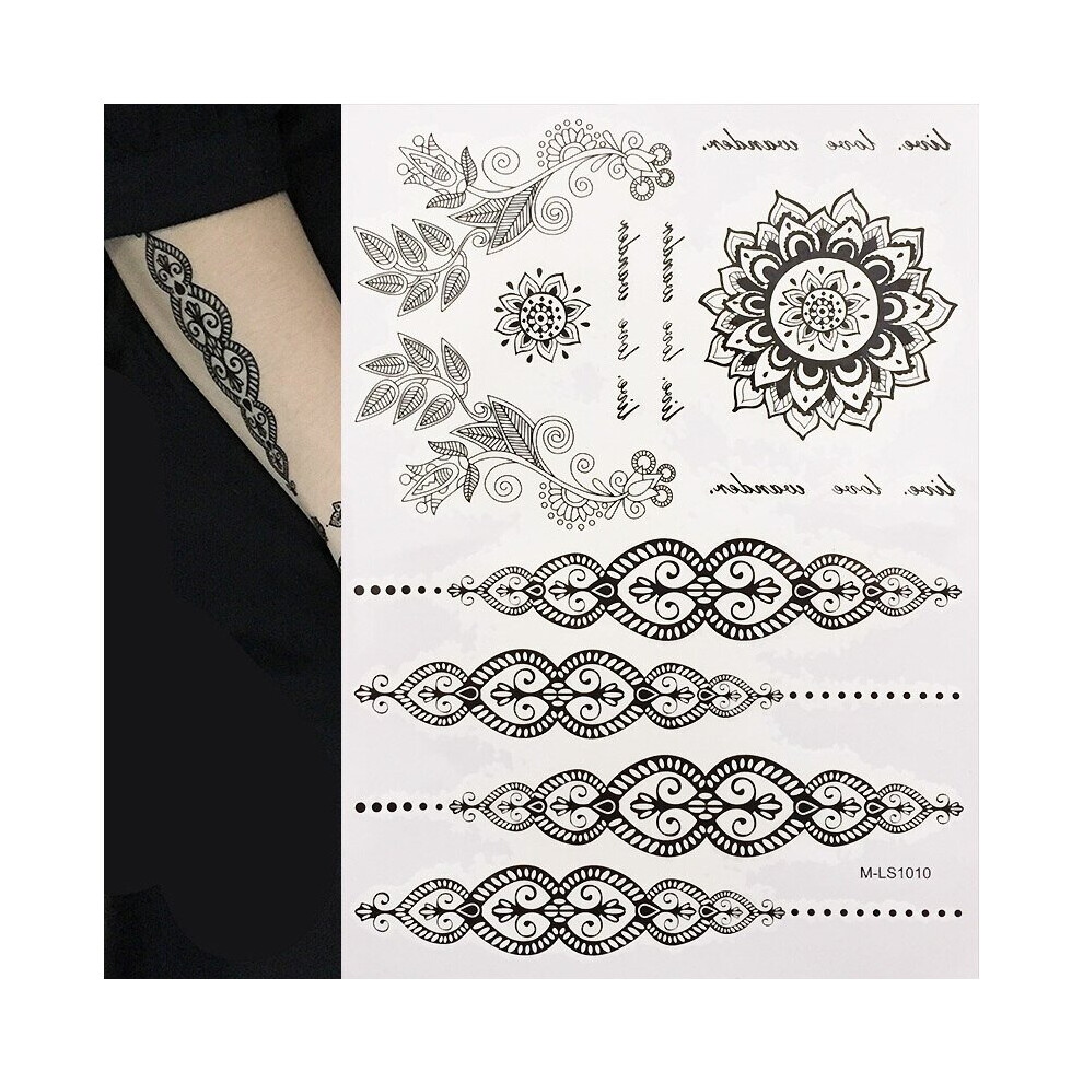 Pretty Temporary Black Henna Tattoos Waterproof Women Body Tattoo Stic