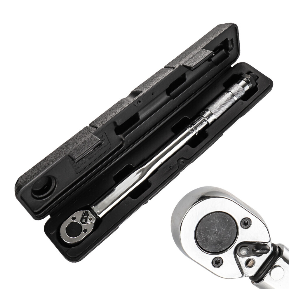 Ratcheting Torque Wrench 19-110Nm Square Drive Click Adjustable+ Case