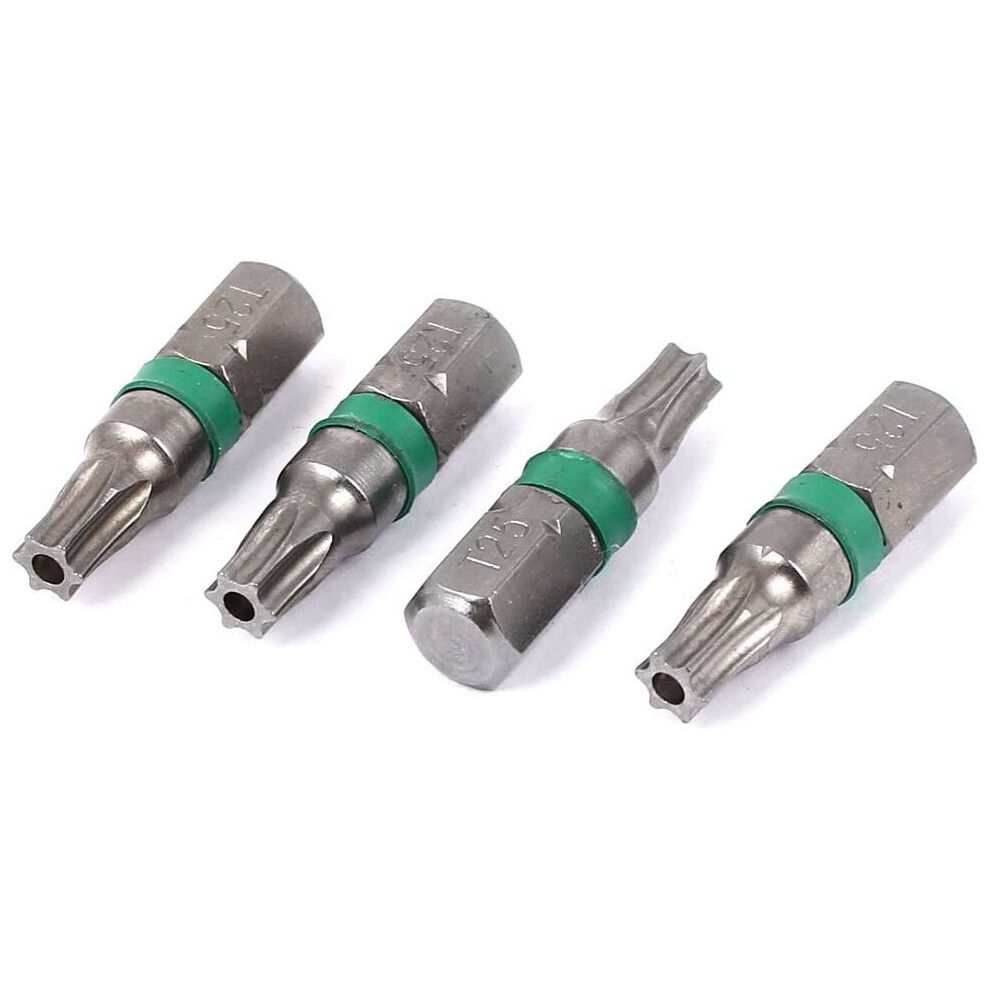 Sourcingmap 1/4-Inch Hex Shank T25 Torx Security Screwdriver Bit 25Mm Long 4Pcs 602451555032