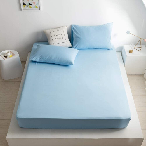 Good Nite Fitted Sheet Bed Sheets 25CM Extra Deep Pocket Sheets Soft and Breathable Machine Washable Fitted Bedding Sheets Single Double King Super
