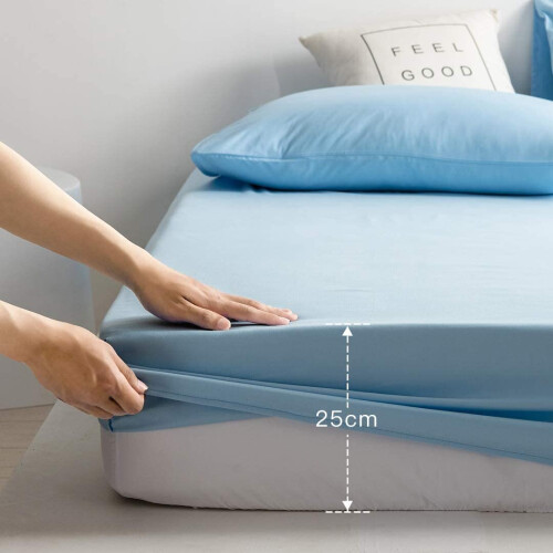 Good Nite Fitted Sheet Bed Sheets 25CM Extra Deep Pocket Sheets Soft and Breathable Machine Washable Fitted Bedding Sheets Single Double King Super 1