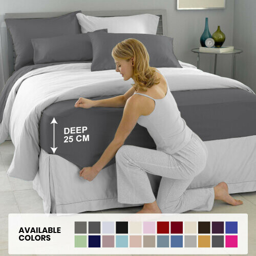 (Double, Burgandi/wine) Deep fitted Sheet 25cm BedSheets 100% PolyCotton 1