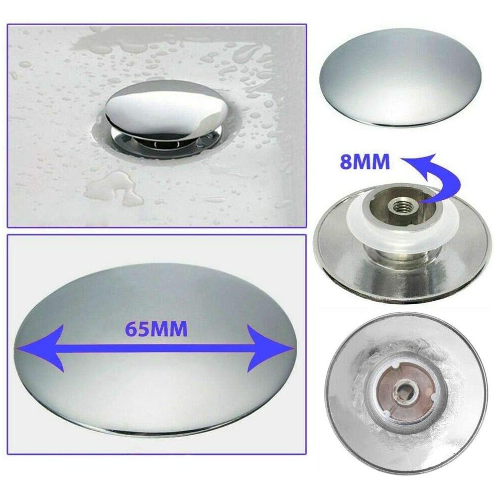 Baqi Basin Waste Easy Pop Up Bathroom Sink Push Button Click Clack Plug 66Mm 880864835204