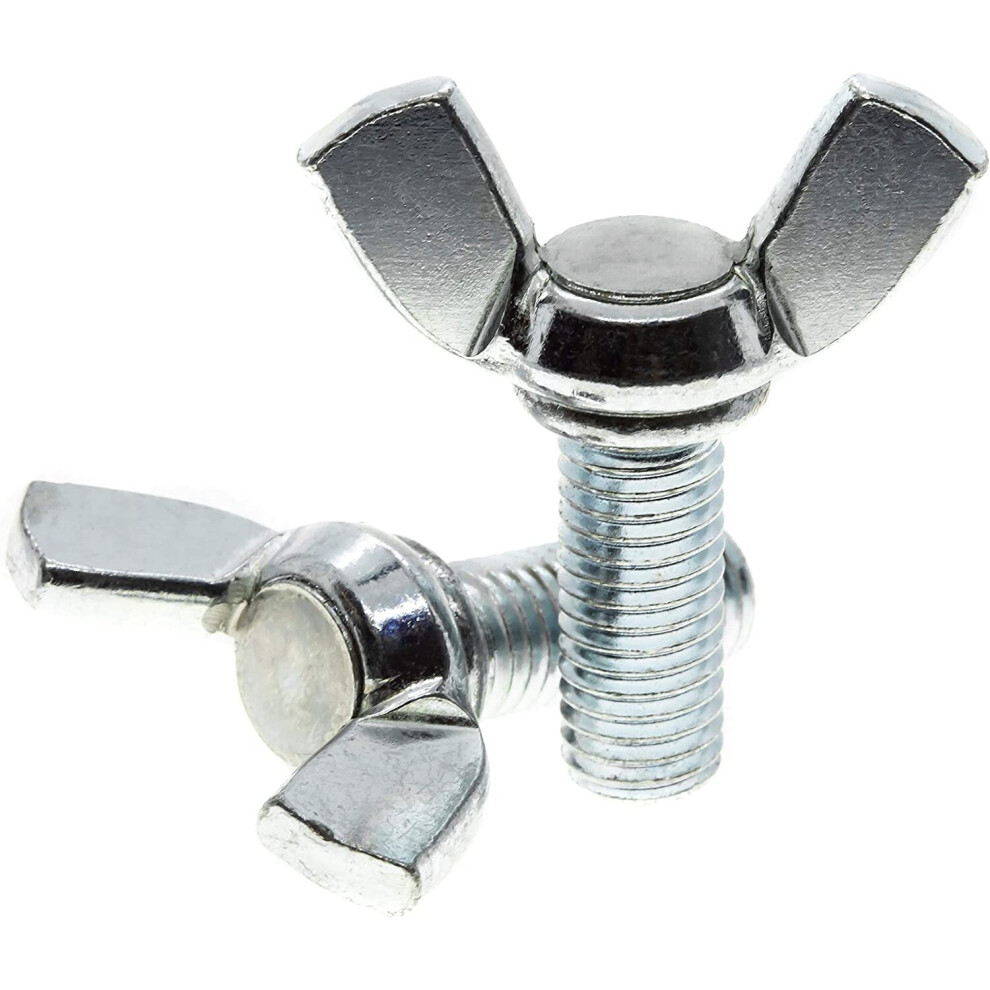 M6 (6Mm X 40Mm) Butterfly Wing Screws Thumb Screws Wing Bolts Steel (Pack Of 10) 7426858360722