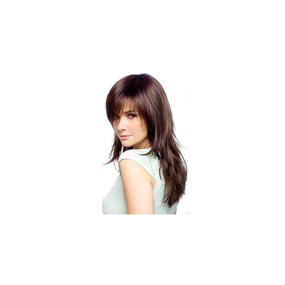 Forever Young UK Ladies Wig Long Tappered Style Fashion Wig Dark Brown & Medium Auburn Mix