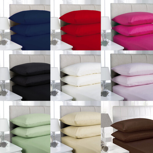 (King,  Lilac ) Extra Deep Non-Iron Percale Pollycotton Fitted Sheets 2