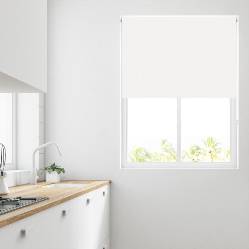 (183cm (6ft)) White Thermal Blackout Roller Blind - FREE CUT 2