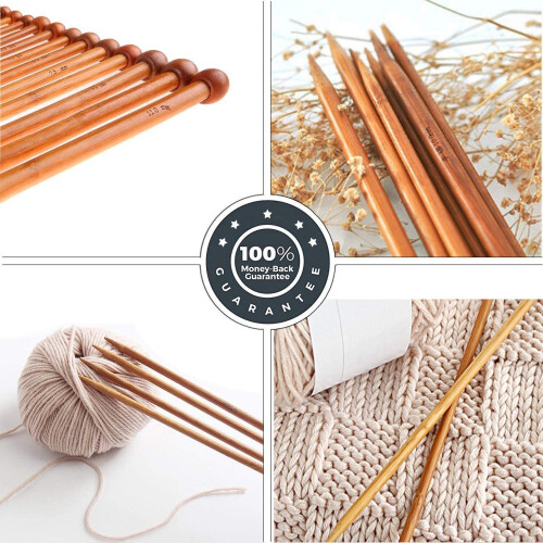 Bamboo Knitting Needles Set Knitting Needle Case Knitting Kits for Beginners 2